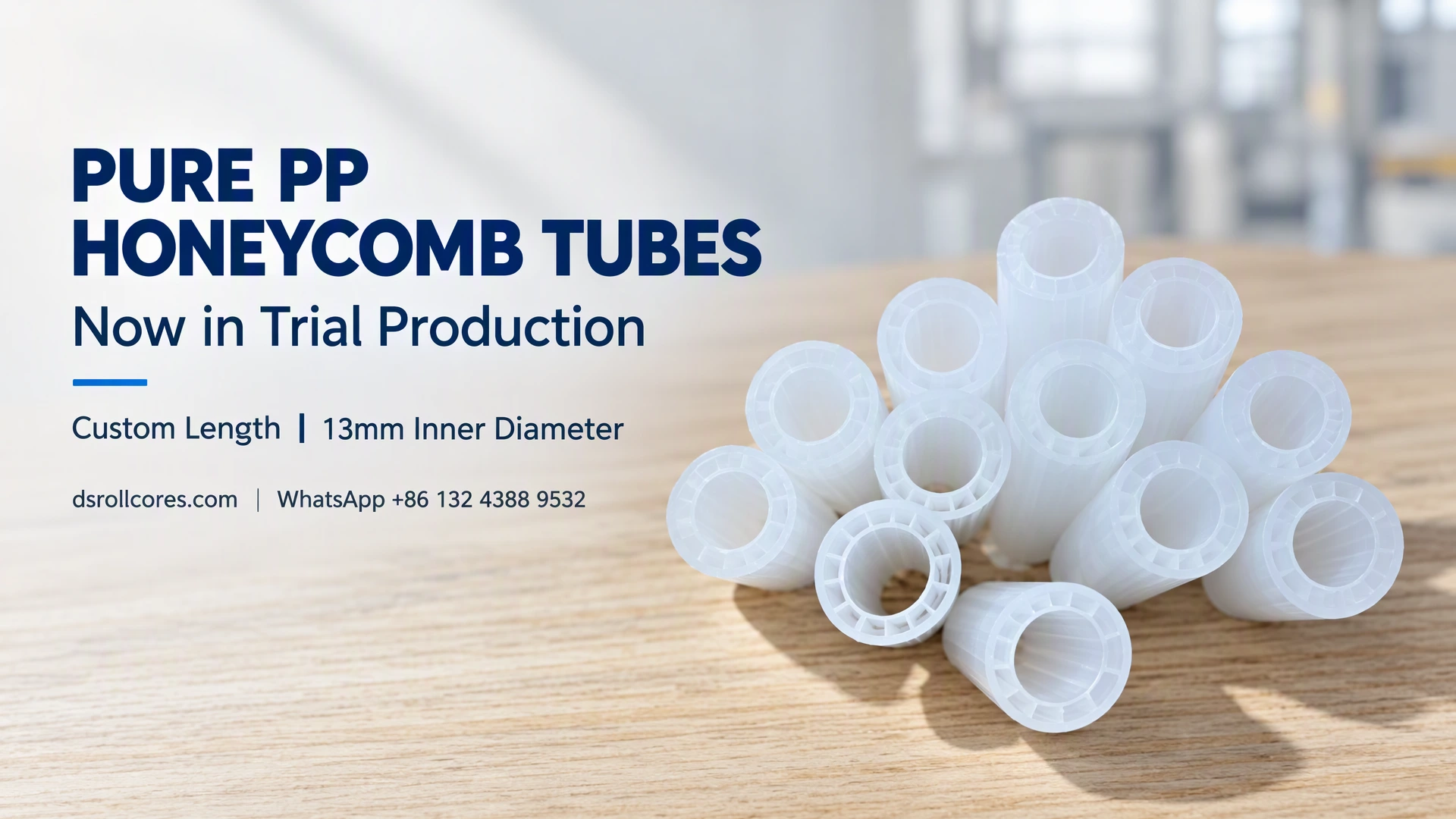 Pure PP honeycomb tubes trial production - custom length, 13mm inner diameter honeycomb paper core for label roll packaging